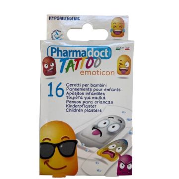 Pharmadoct Kids Tatto Детски пластири с емотикони х 16 броя