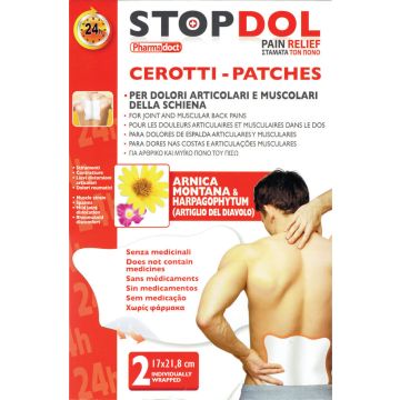 StopDol Болкоуспокояващи лепенки при болка в кръста с арника, дяволски нокът и върба x 2 броя
