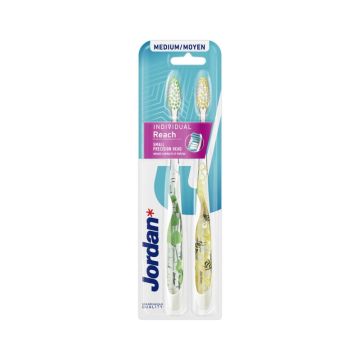 Jordan Individual Reach Duo Medium Дизайнерска четка за зъби със средна глава
