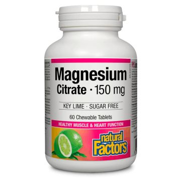 Natural Factors Magnesium Citrate Магнезий цитрат 150 мг х 60 дъвчащи таблетки