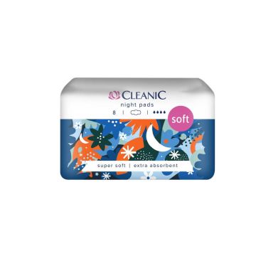 Cleanic Soft Нощни дамски превръзки х 8 бр