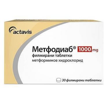 Метфодиаб 1000 мг х 30 таблетки Teva