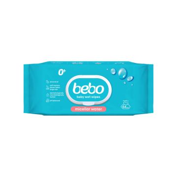 Bebo Влажни кърпички с мицеларна вода и капак х 64 бр