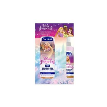 Princess Rapunzel Шампоан, душ-гел и пяна за ваня 3в1 400 мл + Спрей за разресване на коса 200 мл Комплект
