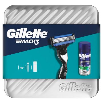 Gillette Mach3 Самобръсначка + Series Sensitive Гел за бръснене за чувствителна кожа 75 мл + Кутия Комплект