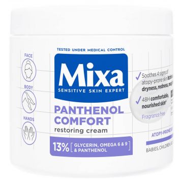 Mixa Panthenol Comfort Регенериращ крем за тяло за суха към атопична кожа 400 мл