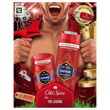 Old Spice Captain Душ-гел 2в1 за мъже 250 мл + Део Стик против изпотяване 50 мл + Отварачка Комплект