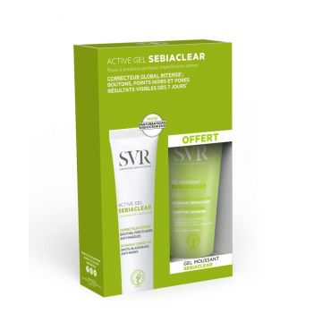 SVR Sebiaclear Active Активен гел за кожа, склонна към акне 40 мл + SVR Sebiaclear Измивен гел за лице 55 мл Комплект