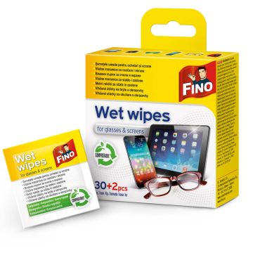 Fino Wet Wipes Влажни кърпи за очила и екрани 32 бр.