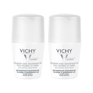 Vichy Дезодорант рол-он с 48 часа ефект против изпотяване без парфюм за чувствителна или депилирана кожа 2 х 50 мл Комплект
