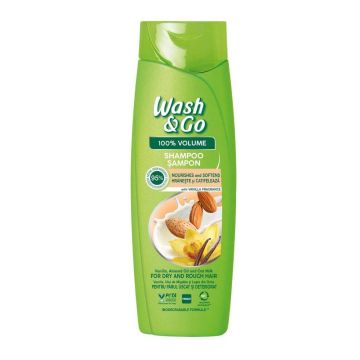 Wash & Go Шампоан за суха коса с ванилия и бадем 360 мл