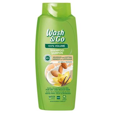 Wash & Go Шампоан за суха коса с ванилия и бадем 675 мл