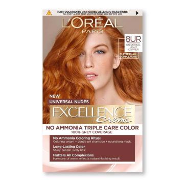 L’Oreal Excellence Universal Nudes Безамонячна боя за коса цвят 8 UC Universal Light Copper