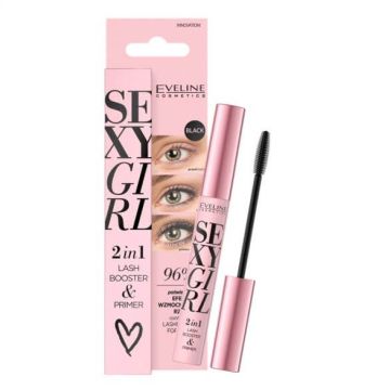 Eveline Sexy Girl 2in1 Серум за мигли за растеж и основа за спирала 10 мл