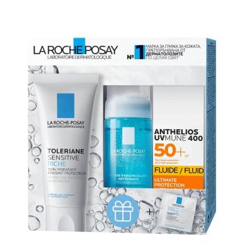 La Roche-Posay Toleriane Пребиотичен богат хидратиращ крем за суха чувствителна кожа 40 мл + 3 подаръка Комплект
