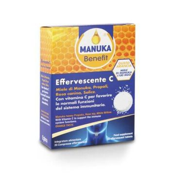 Manuka Benefit Ефервесцентни таблетки с Витамин С и мед от Манука х20 таблетки 