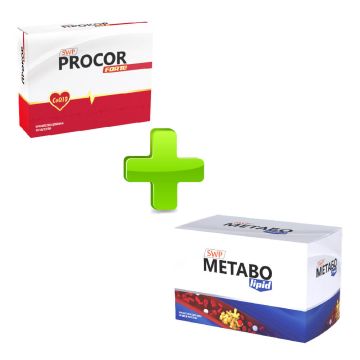 Procor Forte Прокор Форте х 30 капсули Sun Wave Pharma + Метабо Липид за нормални нива на холестерола х 60 капсули Sun Wave Pharma Комплект