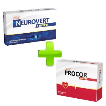 Neurovert Forte Неуроверт Форте х 30 капсули Sun Wave Pharma + Procor Forte Прокор Форте х 30 капсули Sun Wave Pharma Комплект