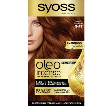 Syoss Oleo Intense Дълготрайна безамонячна крем боя за коса 5-77 Бляскав кестен