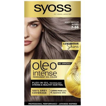 Syoss Oleo Intense Дълготрайна безамонячна крем боя за коса 7-56 Пепелно средно рус