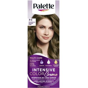 Palette Intensive Color Creme Дълготрайна крем-боя за коса 7-1 Cool Middle Blonde