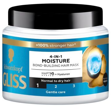 Gliss 4-in-1 Moisture Хидратираща маска за нормална до суха коса 400 мл