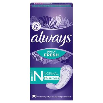 Always Daily Fresh Normal Ежедневни дамски превръзки без аромат х 30 бр