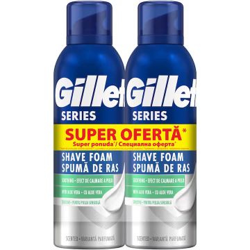 Gillette Series Успокояваща пяна за бръснене 2 х 200 мл Комплект