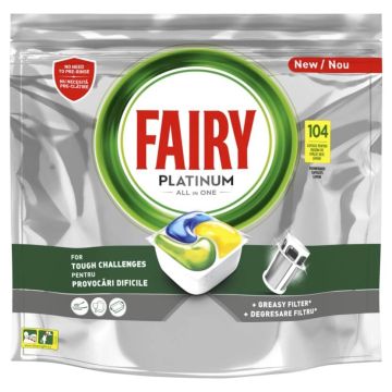 Fairy Platinum All In One Капсули за съдомиялна машина 104 броя