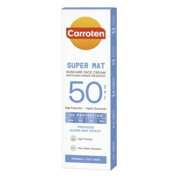 Carroten Super Mat Слънцезащитен матиращ крем за лице SPF50 50 мл 