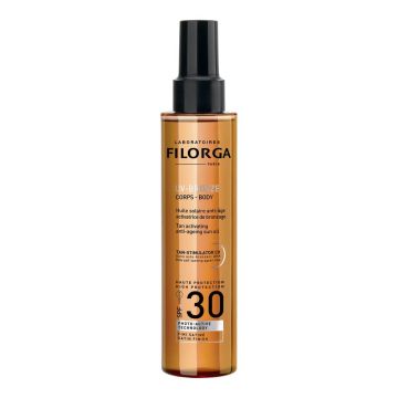 Filorga UV-Bronze Слънцезащитно сухо олио за тяло с анти-ейдж действие SPF30 150 мл