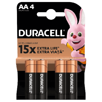 Duracell Алкални батерии AA 4 бр