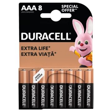Duracell Алкални батерии AAA 8 бр 