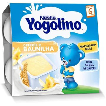 Nestlé YOGOLINO Грис и Ванилия млечен десерт, от 6-ия месец, 100 g 4 броя в опаковка