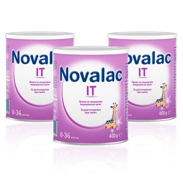 Novalac IT Мляко за кърмачета при запек от 0 до 36 месеца 3 х 400 г Medis