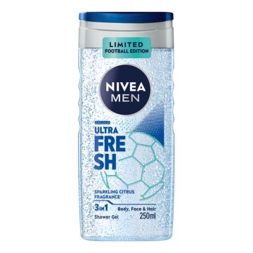 Nivea Men Ultra Fresh Душ гел за мъже 3в1 за лице, коса и тяло 250 мл