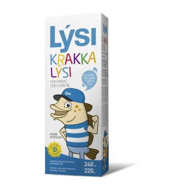LYSI Children’s Cod Liver Oil Омега-3 за деца и възрастни 2390 мг (масло от черен дроб на исландска риба треска) 240 мл