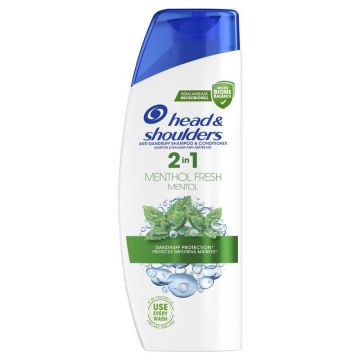 Head & Shoulders 2in1 Menthol Освежаващ шампоан с балсам против пърхот с ментол 330 мл