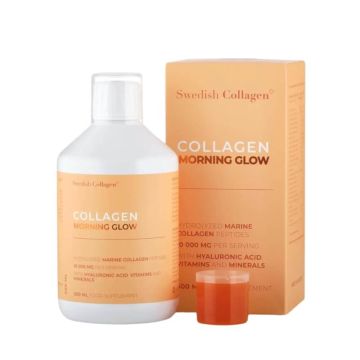 Рибен Колаген Morning Glow Collagen 10 000 мг + хиалуронова киселина + ретинол + биотин + пробиотик + MSM + силика + витамини 500 мл Swedish Collagen 