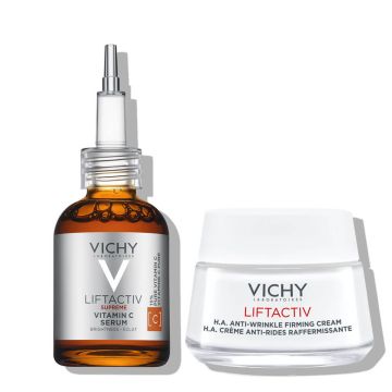 Vichy Liftactiv Supreme Крем за лице против бръчки за суха кожа 50 мл + Vichy Liftactiv Supreme Vitamin C15 Озаряващ серум 20 мл Комплект