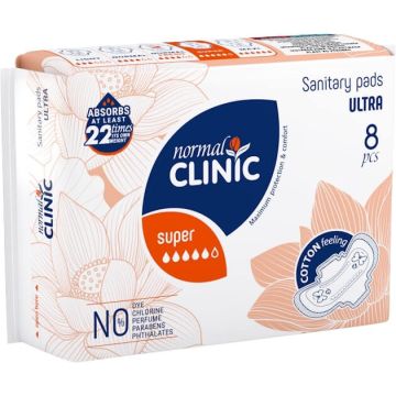 Normal Clinic Ultra Cotton Super Дамски превръзки х8 бр