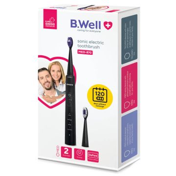 B.Well Sonic MED-870 Звукова четка за зъби черна