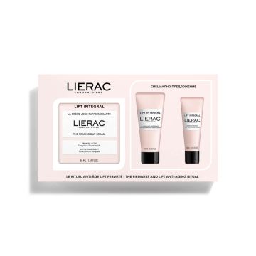 Lierac Lift Integral Стягащ и изглаждащ дневен крем 50 мл + Lierac Lift Integral Възстановяващ нощен крем за лице 15 мл + Lierac Lift Integral Стягащ лифтинг серум за лице 10 мл Комплект