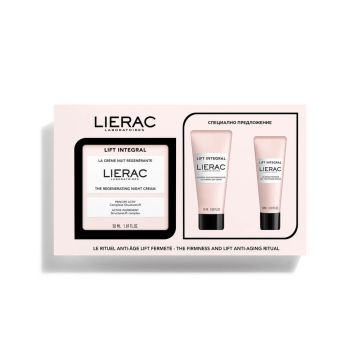 Lierac Lift Integral Възстановяващ нощен крем за лице 50 мл + Lierac Lift Integral Стягащ и изглаждащ дневен крем 15 мл + Lierac Lift Integral Стягащ лифтинг серум за лице 10 мл Комплект