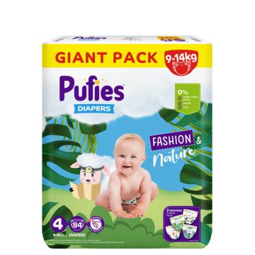 Пелени Pufies GP Fashion & Nature размер 4 Maxi 9-14 кг х 84 бр