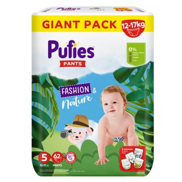 Пелени - гащички Pufies Pants Fashion & Nature 5 Junior х 62 броя