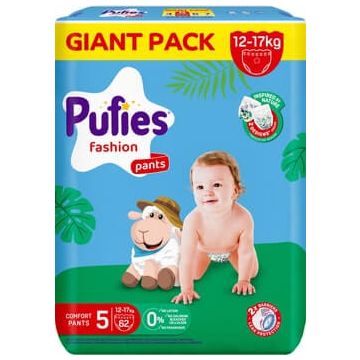 Пелени - гащички Pufies Pants Fashion & Nature 5 Junior х 62 броя