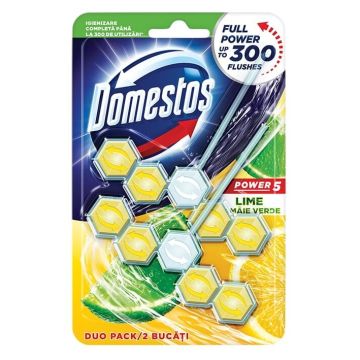 Domestos WC Power 5 Lime Тоалетно блокче Дуо 2 х 55 г