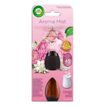 Air Wick Aroma Mist Пълнител за ароматизатор с етерични масла Божур и жасмин - Баланс 20 мл