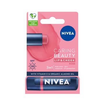 Nivea Caring Beauty Rose Balm SPF30 Балсам за устни 4.8 гр